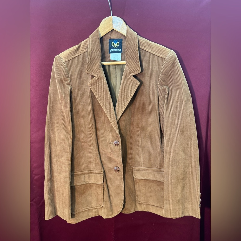 Vintage Brown Corduroy Blazer - Size 13/14